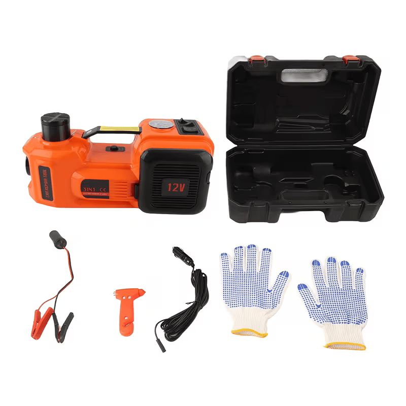 All items included in the 3-in-1 car jack kit